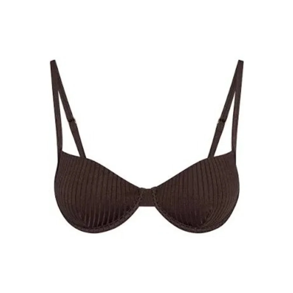 Monday Swimwear Capri Top Espresso Rib Size Large New With Tags